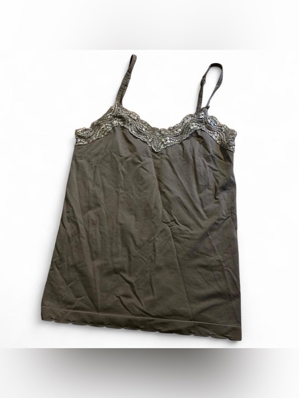 Grey lace top with adjustable straps